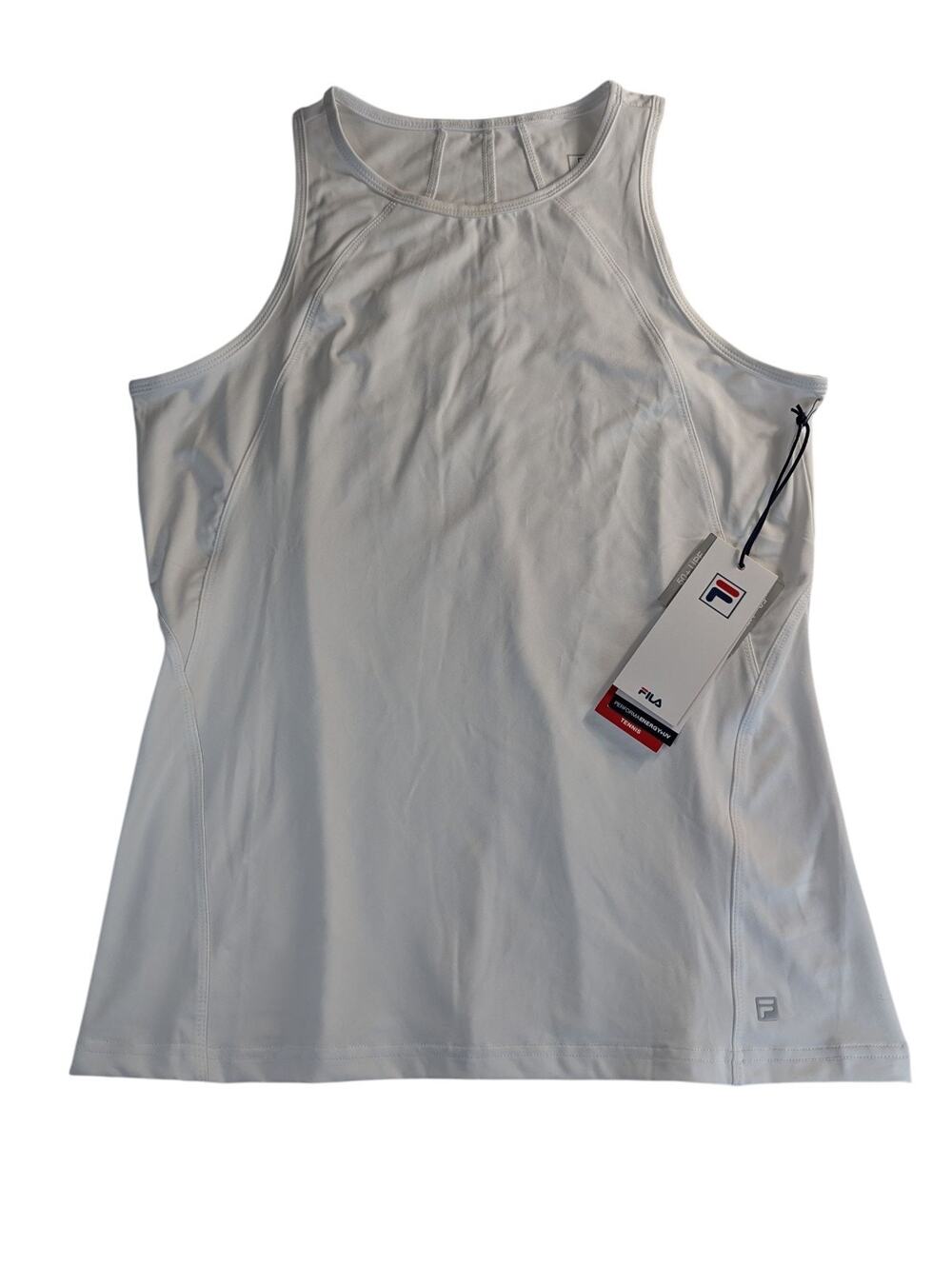 New FILA Women's Size Large Essential Full Coverage Tennis Tank Top Shirt White